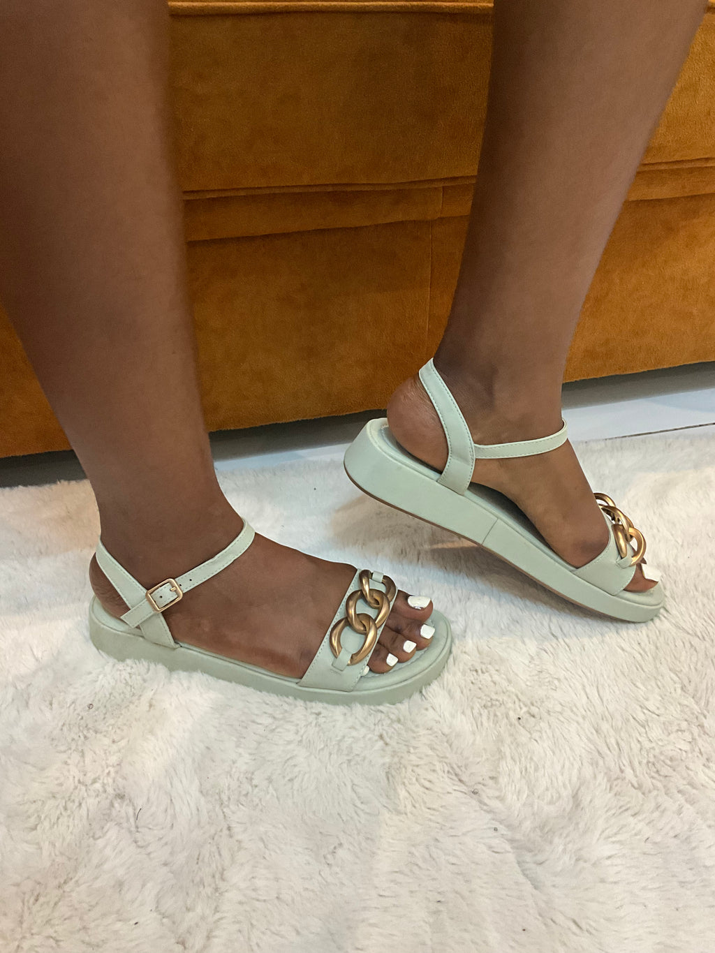 Sandale “Menthe Dorée”